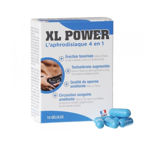 XL POWER - Aphrodisiaque 4-En-1 Stimulant Sexuel Rapide, 10 Gélules
