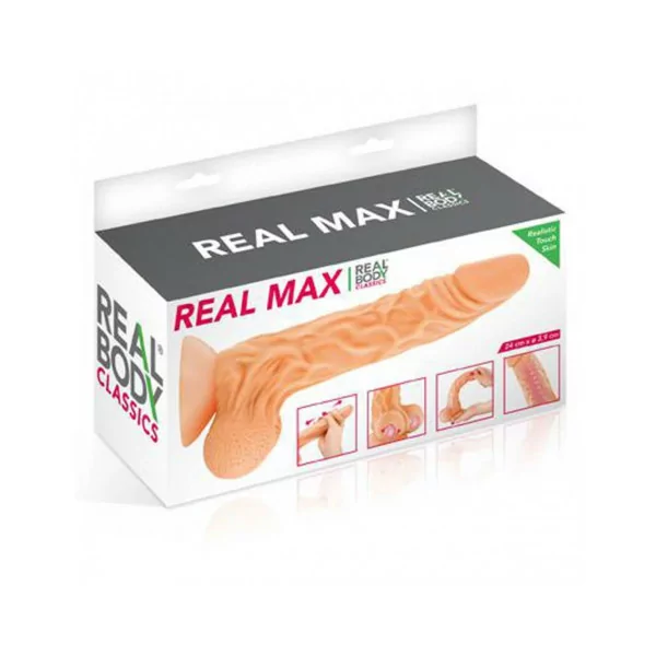 Gode 24cm Ultra-réaliste avec Prépuce Coulissant - Real max - Real Body (68,43 €) | Poppers Express