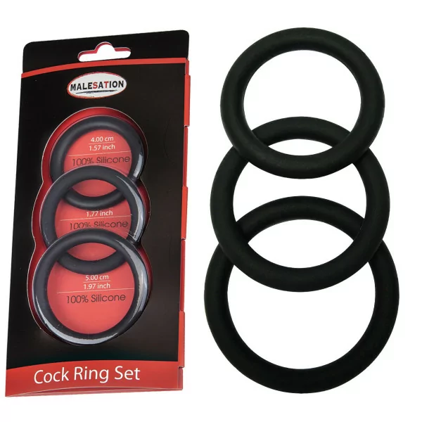 Set of 3 Silicone Cock Rings - Malesation (€9.82) | Poppers Express