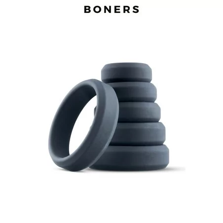 Set van 6 grote cockringen van hoogwaardig siliconen - Boners (€ 24,69) | Poppers Express