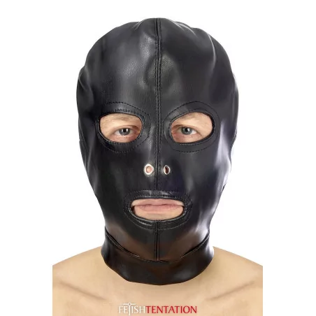 BDSM Masker van Leer met Ogen en Mond Openingen - Fetish Tentation (€ 24,90) | Poppers Express