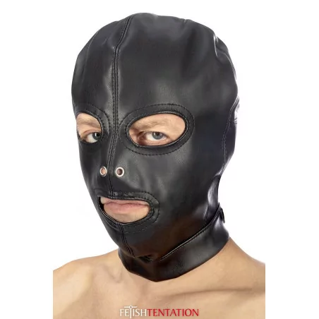 BDSM Masker van Leer met Ogen en Mond Openingen - Fetish Tentation (€ 24,90) | Poppers Express