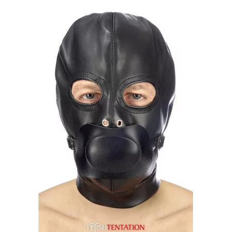 BDSM Masker van Leer met Verwijderbare Knevel - Fetish Tentation (€ 28,90) | Poppers Express