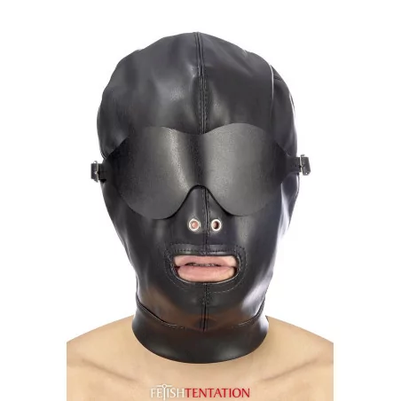 Bivakmuts van plantaardig leer met afneembaar masker - Fetish Tentation (€ 29,90) | Poppers Express