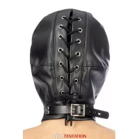 Sturmhaube aus pflanzlichem Leder mit abnehmbarer Maske - Fetish Tentation (29,90 €) | Poppers Express