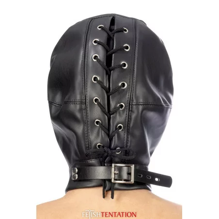 Sturmhaube aus pflanzlichem Leder mit abnehmbarer Maske - Fetish Tentation (29,90 €) | Poppers Express