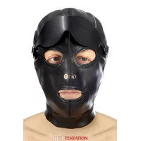 Bivakmuts van plantaardig leer met afneembaar masker - Fetish Tentation (€ 29,90) | Poppers Express