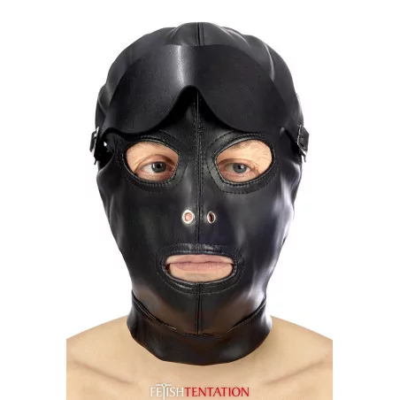 Bivakmuts van plantaardig leer met afneembaar masker - Fetish Tentation (€ 29,90) | Poppers Express