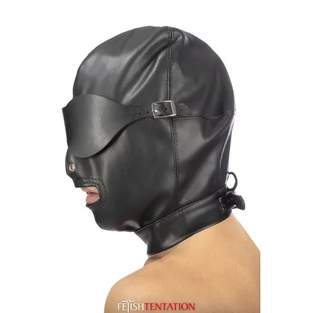 Bivakmuts van plantaardig leer met afneembaar masker - Fetish Tentation (€ 29,90) | Poppers Express