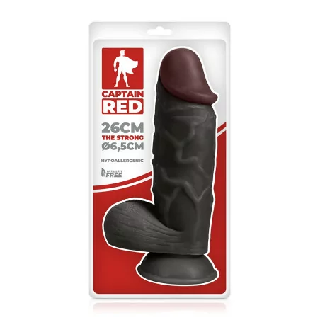 The Strong - Consolador Gigante Negro 26 x 6,5 cm - Captain red (49,90 €) | Poppers Express