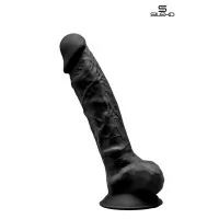 SilexD 20cm Noir : Gode Toucher Réaliste Thermo-réactif avec Testicules - SilexD (44,00 €) | Poppers Express