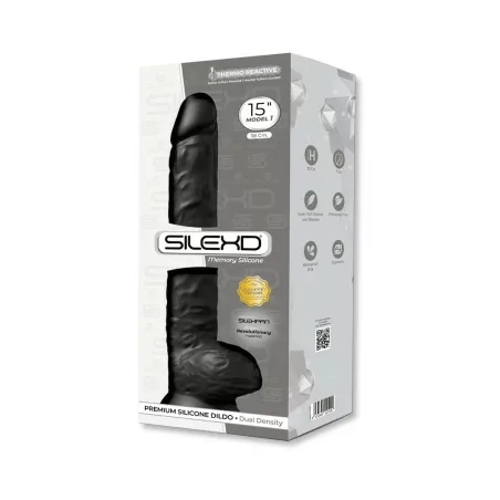 XXL Dildo Dubbele Dichtheid Zwart 38 x 6 cm - SilexD (€ 99,00) | Poppers Express