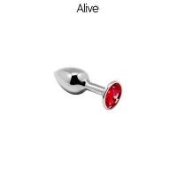 Plug Anal Métal Strass Rouge Taille S - Anal Pleasure - Alive (9,90 €) | Poppers Express