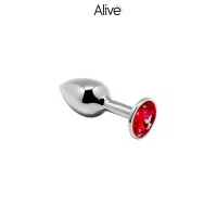 Analplug aus Metall mit roten Strasssteinen Gr. M - Analvergnügen - Alive (12,90 €) | Poppers Express