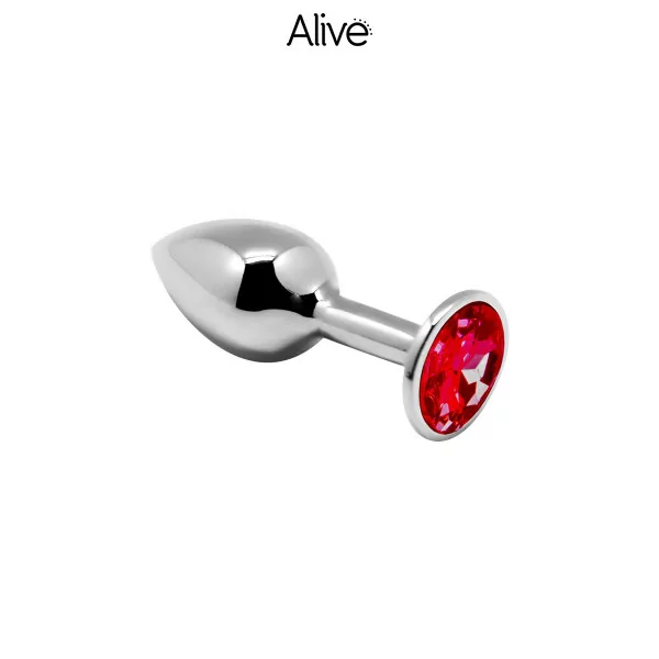 Red Rhinestone Metal Anal Plug Size L - Anal Pleasure - Alive (€16.90) | Poppers Express