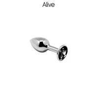 Plug anale in metallo con strass nero taglia S - Piacere anale - Alive (9,90 €) | Poppers Express