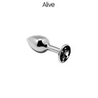 Anale plug van zwart strass metaal maat M - Anal Pleasure - Alive (€ 12,90) | Poppers Express