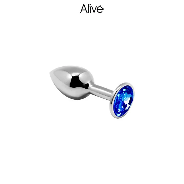 Blauwe Strass Metalen Anale Plug Maat M - Anale Plezier - Alive (€ 12,90) | Poppers Express