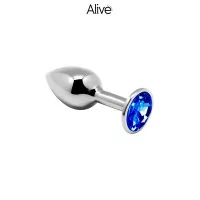 Plug anale in metallo con strass blu taglia L - Piacere anale - Alive (16,90 €) | Poppers Express