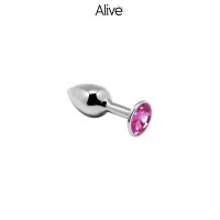 Plug Anal Métal Strass Rose Taille S - Anal Pleasure - Alive (9,90 €) | Poppers Express