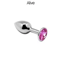 Plug anale in metallo con strass rosa taglia L - Piacere anale - Alive (16,90 €) | Poppers Express