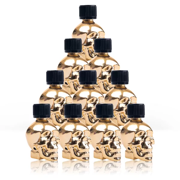 Pack 10 Gold Skull Poppers - Poppers (€149.00) | Poppers Express