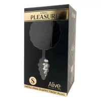 Plug Métal Annelé Premium Fluffy Noir - Taille S - Alive (13,99 €) | Poppers Express