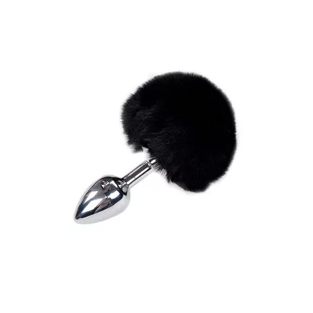 Premium Zwarte Fluffy Metalen Plug - Maat S - Alive (€ 13,99) | Poppers Express