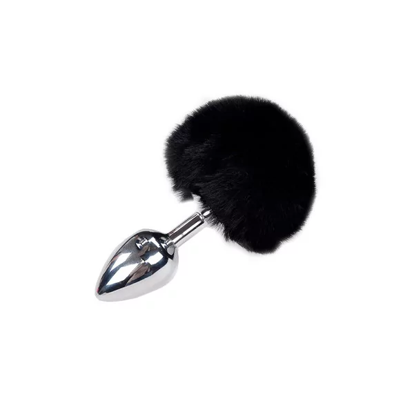 Plug Métal Premium Fluffy Noir - Taille M - Alive (16,99 €) | Poppers Express