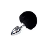 Plug Métal Premium Fluffy Noir - Taille L - Alive (19,99 €) | Poppers Express