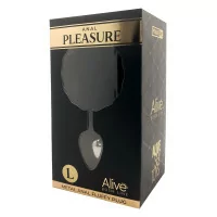 Plug Métal Premium Fluffy Noir - Taille L - Alive (19,99 €) | Poppers Express