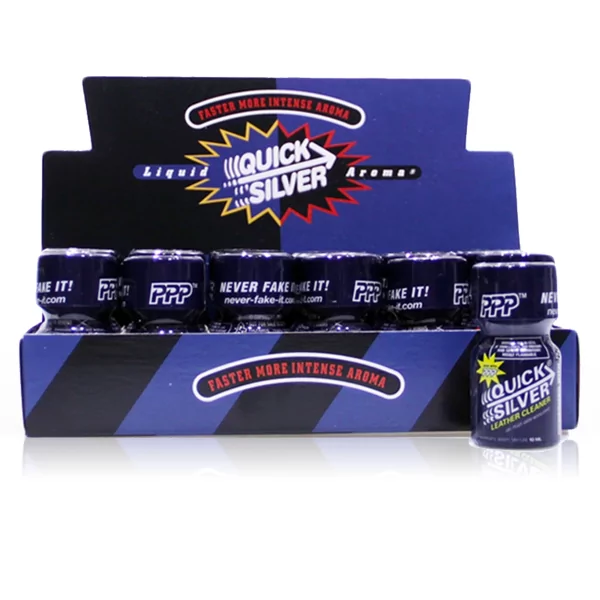 Doos met 18 Quick Silver poppers 10ml - Kortingsprijzen - Poppers (€ 160,20) | Poppers Express