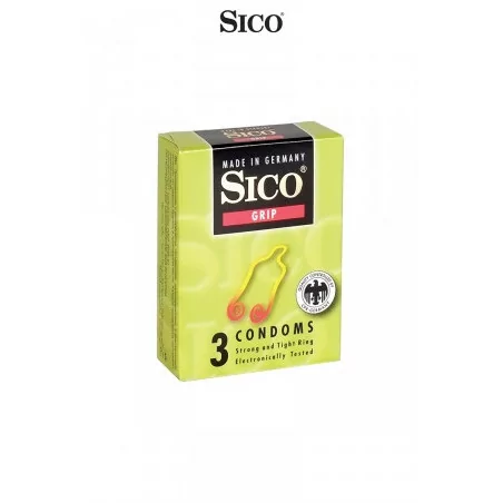 3 préservatifs Sico GRIP - Sico (2,16 €) | Poppers Express