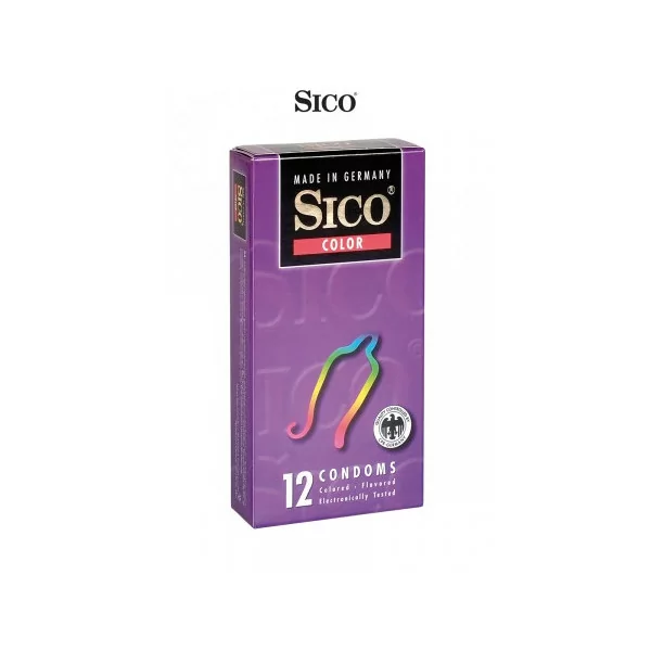 12 preservativos Sico COLOR - Sico (7,53 €) | Poppers Express