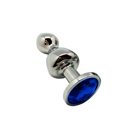 Plug Double Strass Bleu S - Lollypop - Wooomy (17,90 €) | Poppers Express