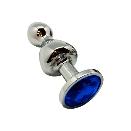 Doppelter Blaue Strass Plug L - Lollypop - Wooomy (24,90 €) | Poppers Express