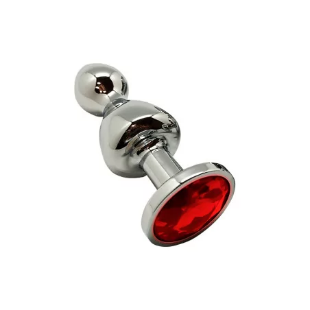 Doppelter Plug mit Rotem Strass M - Lollypop - Wooomy (21,90 €) | Poppers Express