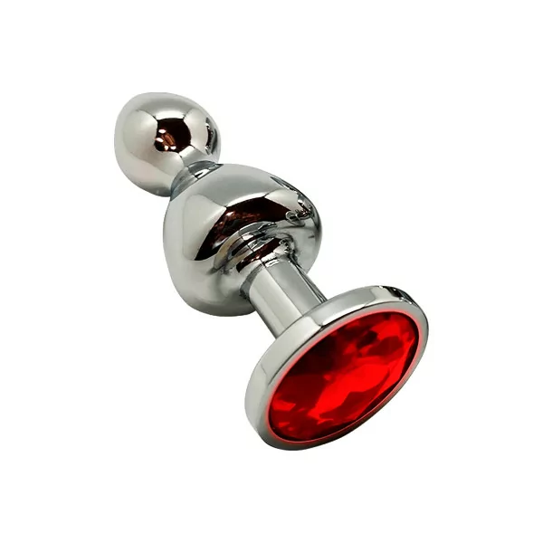 Doppelter Plug mit Rotem Strass L - Lollypop - Wooomy (24,90 €) | Poppers Express