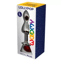 Doppelter Plug mit Rotem Strass L - Lollypop - Wooomy (24,90 €) | Poppers Express