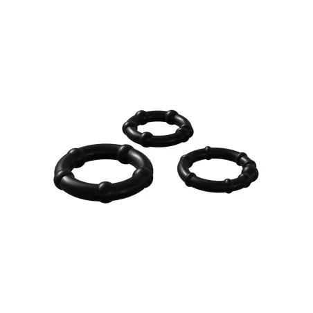 Set 3 Cockrings Extensibles Noir Babooom - Wooomy (5,90 €) | Poppers Express